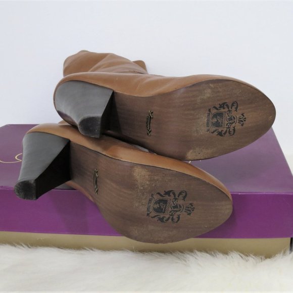 Fergie Tan High Heeled Knee High Boots 10 - Picture 5 of 5